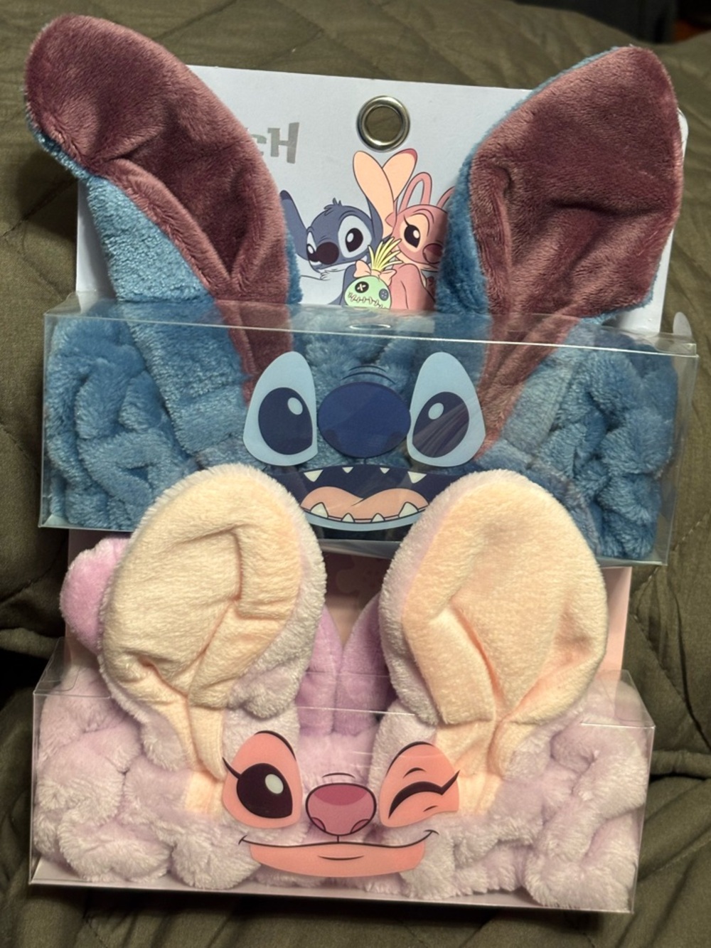 NWT•Disney Stitch 2 piece Spa Headband Set